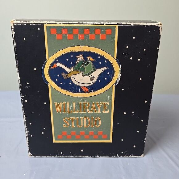 Williraye Studio - Folk Art - Cow With Cat Pull Toy Figurine WW1403 On Wheels - Picture 8 of 12